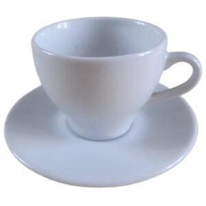 Biała, porcelanowa filiżanka cappuccino ze spodkiem FU174