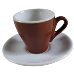 Brązowa porcelanowa filiżanka espresso FU198