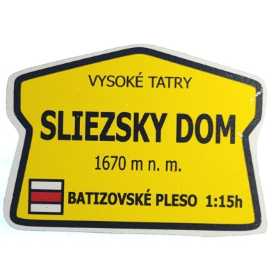 Magnes Tabliczkę do hotelu Śląski Dom w słowackich Tatrach Wysokich M14804
