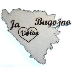 Magnes mapa Bośni i Hercegowiny z miastem Bugojno  M14806
