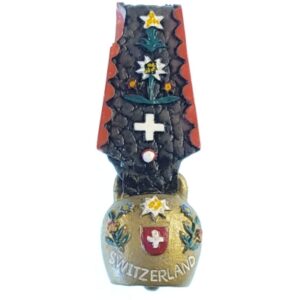 Magnes mosiężny dzwonek krowi ("cowbell") z reliefowym napisem M14831
