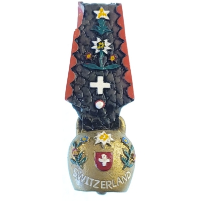 Magnes mosiężny dzwonek krowi ("cowbell") z reliefowym napisem M14831