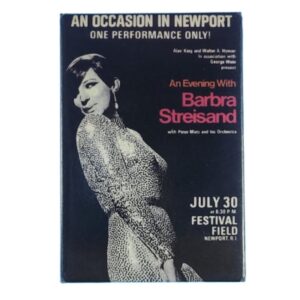 Magnes plakat z 1966 roku promuje występ Barbry Streisand w Newport M14993