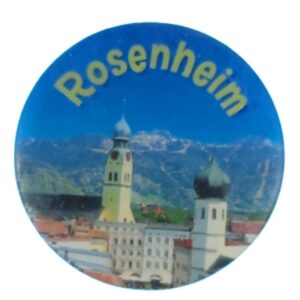 Magnes panoramę niemieckiego miasta Rosenheim z widokiem na Alpy M15006